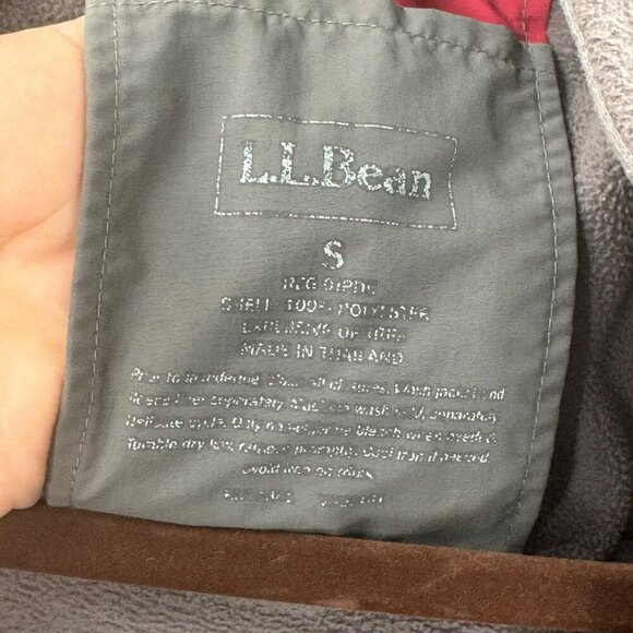 L.L. Bean Red Waterproof Hooded Coat With Removable Gray Fleece Jacket Size S - Picture 7 of 9